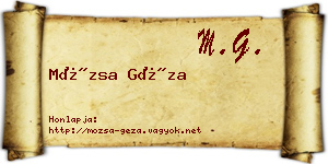 Mózsa Géza névjegykártya